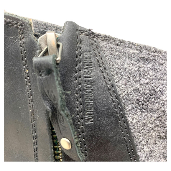 Teva De La Vina Boots Black Waterproof Leather Gray Wool Women's Sz 10 1005514 - Picture 5 of 10